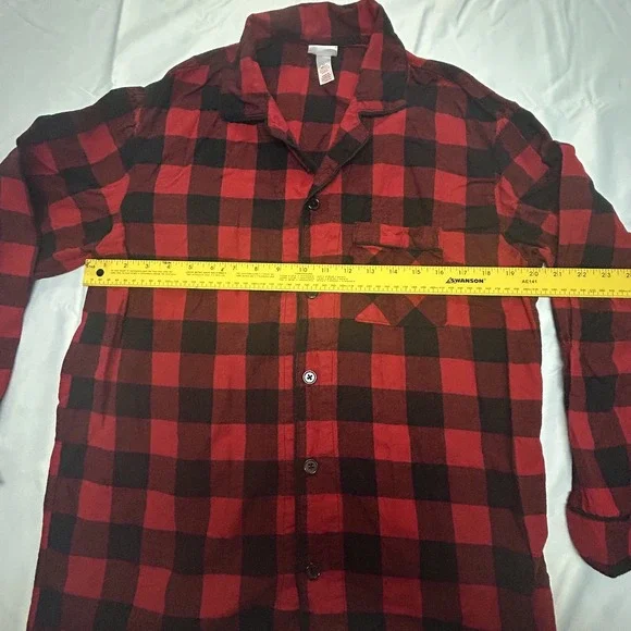 Target Wondershop men's Christmas red buffalo plaid pajamas pjs set size medium - Picture 6 of 10